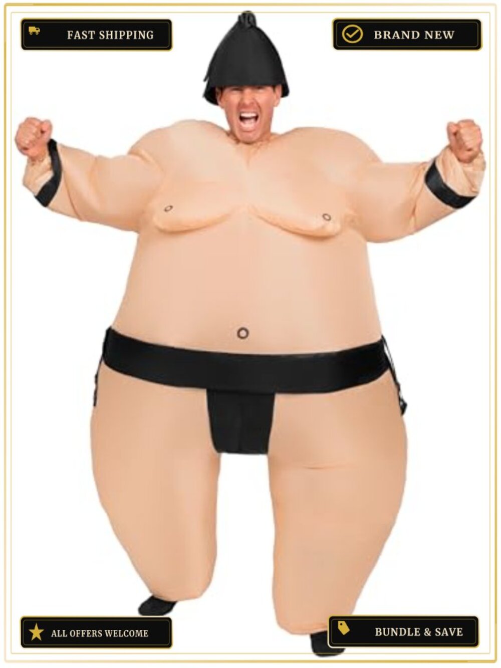 Adult Inflatable Sumo Wrestler Costume Halloween Blow Up Full-Body Suit
